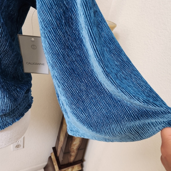 NWT Calligraphie Emerald Green Velvet Blouse with Bell Sleeve Size Small - Picture 7 of 12